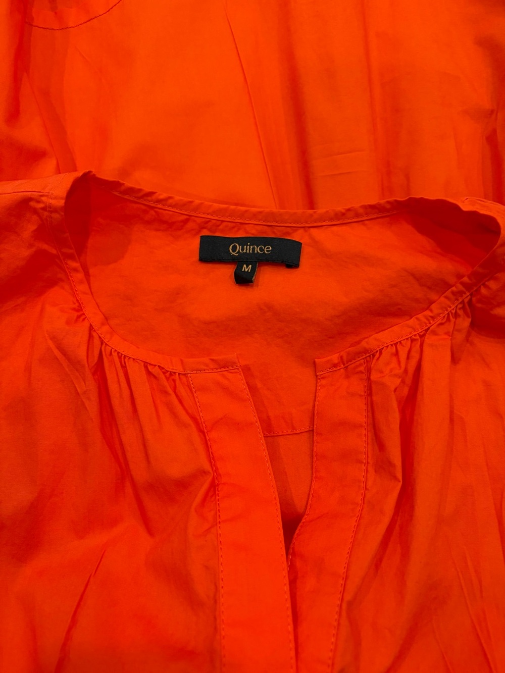 Quince Orange Tiered Midi Dress with Puff Sleeves - Picture 3 of 3